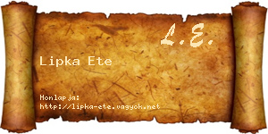 Lipka Ete névjegykártya